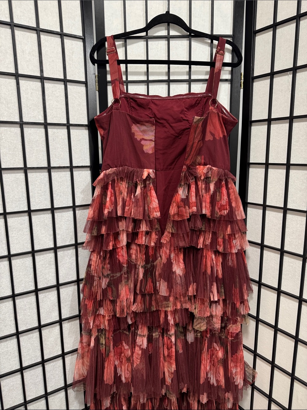 Hutch Tiered Floral Tulle Maxi Dress – Size 12 - Picture 9 of 12